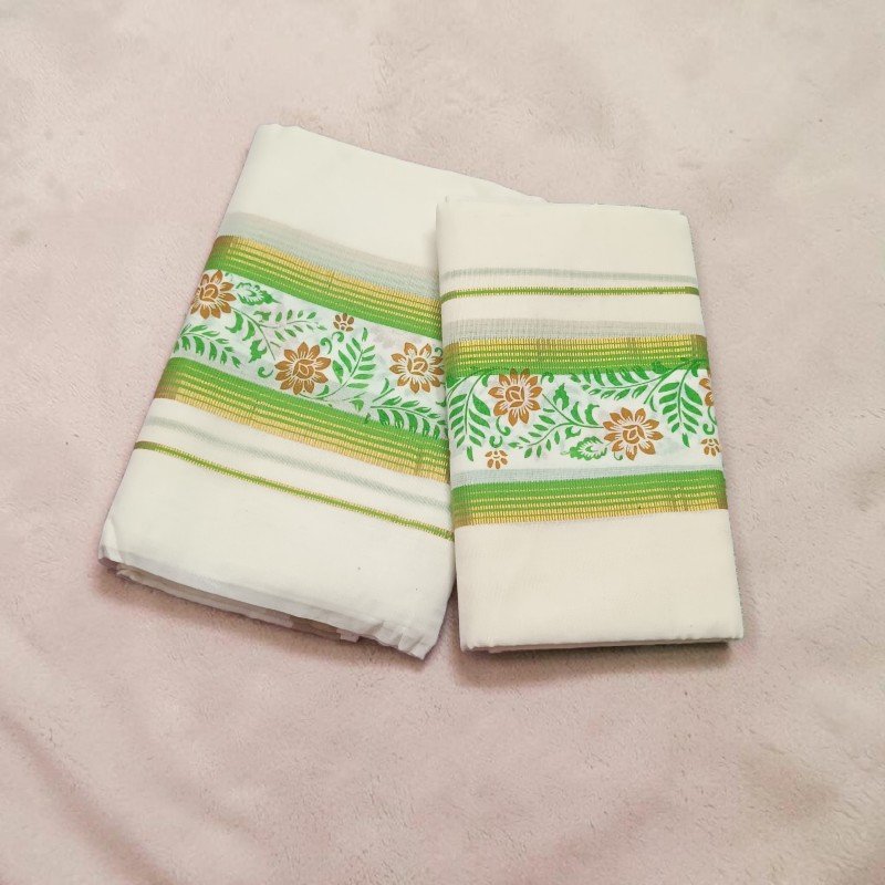 Kerala set mundu floral